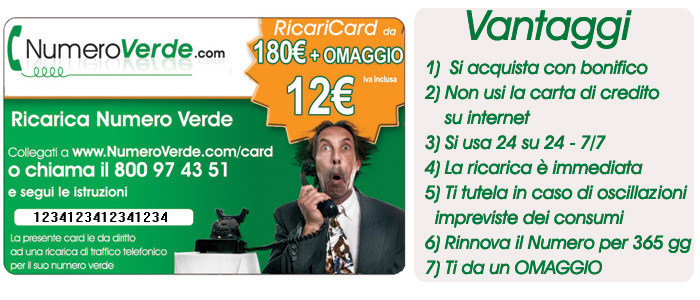 ricarica il tuo nuemero Ripartito con RICARICARD